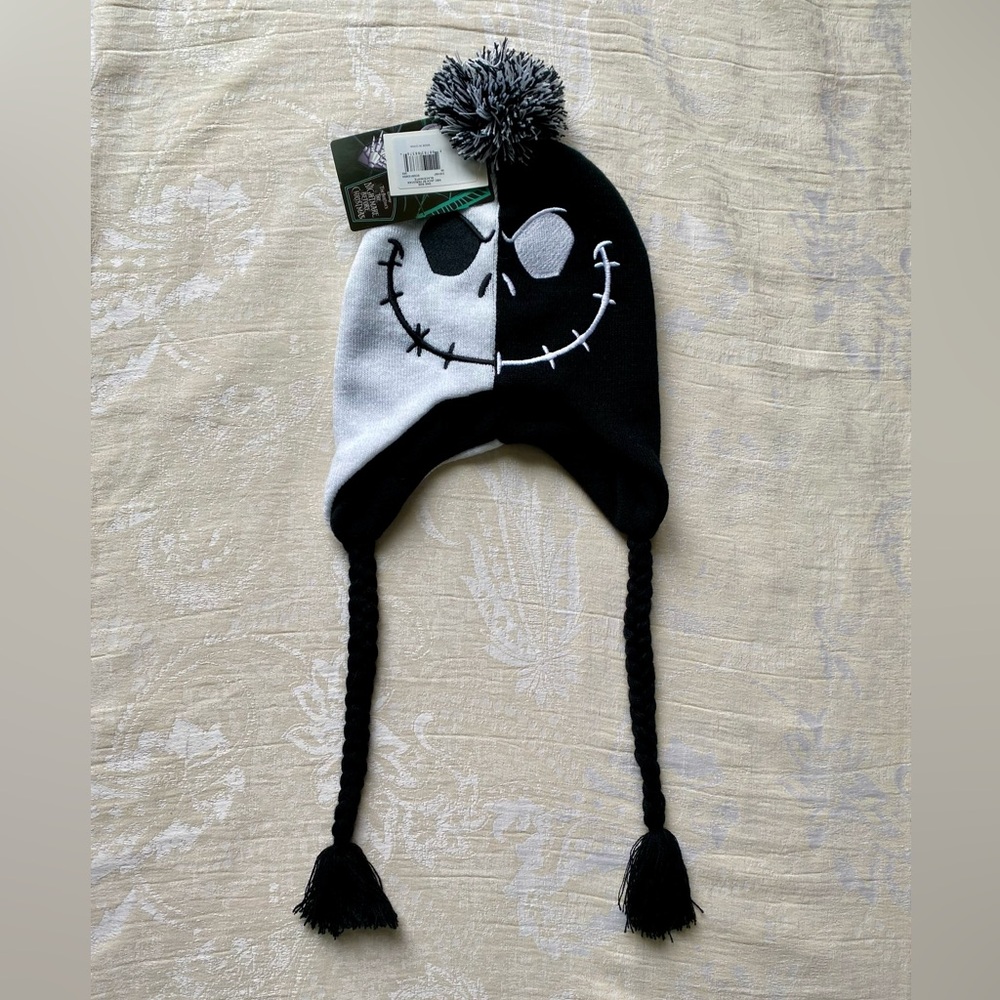 Disney Nightmare Before Christmas Jack Skellington Tassel Beanie Hat